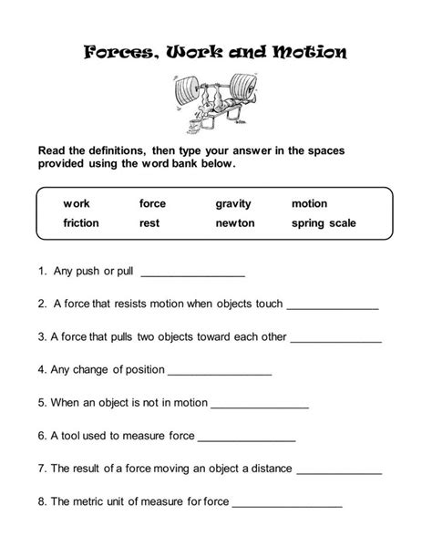 Forces And Motion Worksheet | Force and motion, Educational worksheets, Worksheets