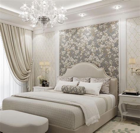 Light bright beige bed, cream bed, classy bedroom, elegant bedroom ...