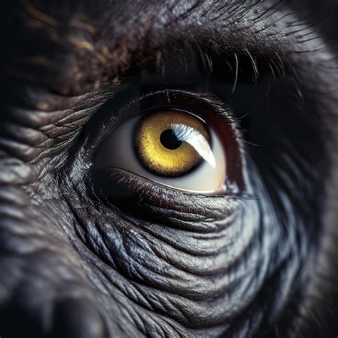 Premium Photo | Portrait of an eye gorilla closeup