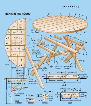 Plans To Build A Round Picnic Table - Image to u