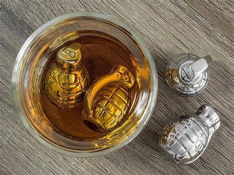 The Grenade Shaped Stainless Steel Whiskey Ice Cubes | Gadgetsin