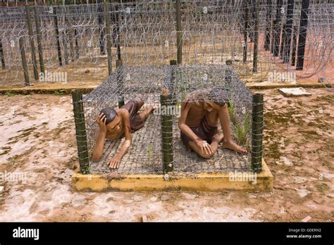 Exhibition in former war prison, now museum, Phu Quoc island, Vietnam ...