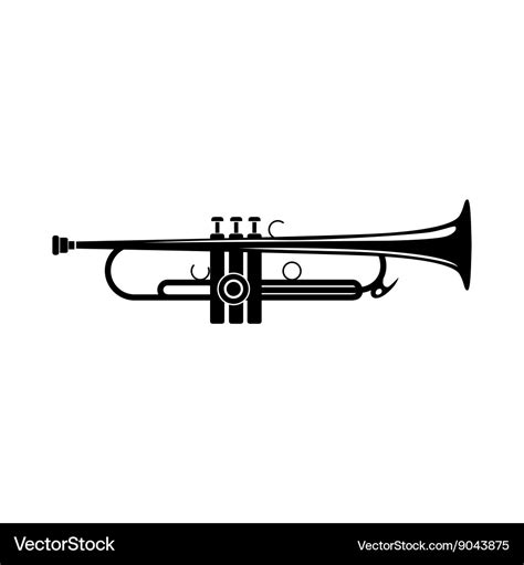 Trumpet icon black simple style Royalty Free Vector Image