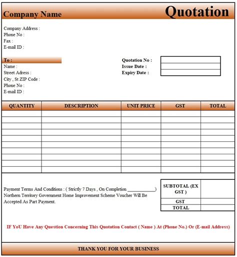 Quotation Letter Format | Download Quotation Format in Excel