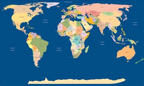 the world map with all countries and major cities