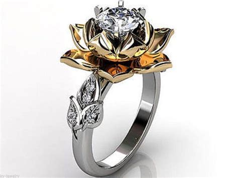 2.62ct Designer Wedding Beautiful Engagement Ring Lotus Flower 925 ...