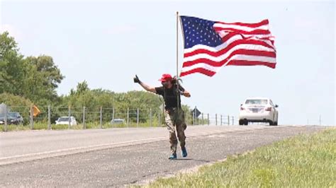 Veteran wearing MAGA hat goes on Patriotic run with American flag | Fox ...