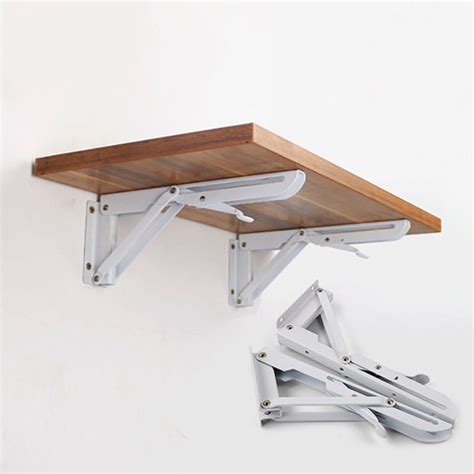 1 Pair Triangle Folding Angle Shelf Bracket Heavy Support Adjustable Wall Mounted Table Shelf ...