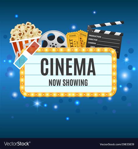 Cinema banner movie watching Royalty Free Vector Image