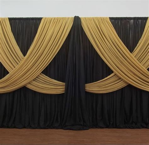 Pin by Fancy Shoe Queen on Black And Gold | Curtain backdrops, Event ...