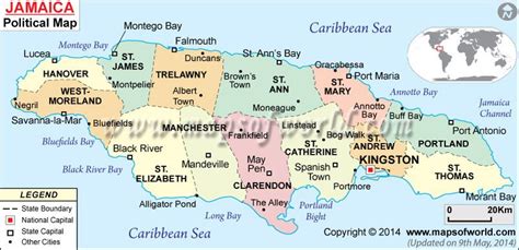 Detailed Map Of Jamaica Parishes