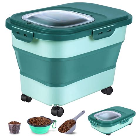 Norbi 20-23Lbs Dog Food Storage Container Collapsible, Airtight Pet Food Storage Container for ...