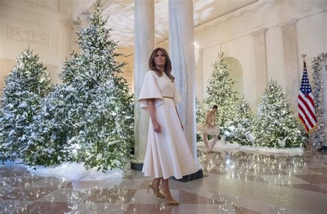 'She's Like An Angel': Melania Trump Stuns in Dior for Unveiling of ...