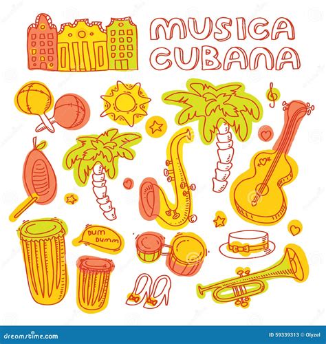 Salsa Cuban Music and Dance Illustration with Stock Vector - Illustration of lettering, pattern ...