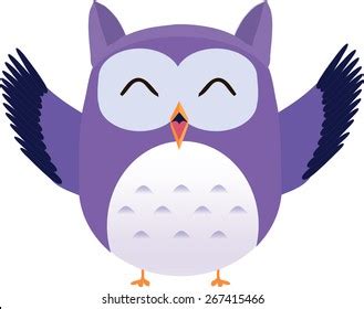 Happy Cartoon Horned Owl