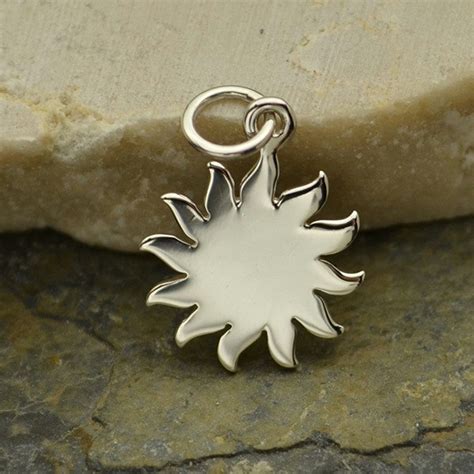 Sterling Silver Sun Charm Silver Sun Charm Sun Jewelry | Etsy