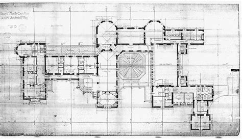 Biltmore House- 2nd Floor- blue print floorplan (including Bachelor's Wing before remodel ...