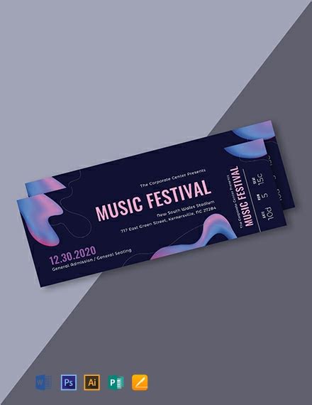 Concert Ticket Template Free Download Database