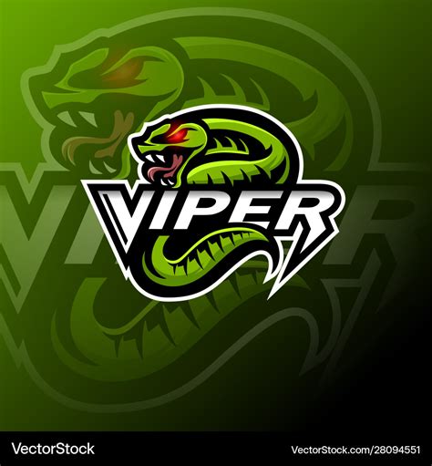 Green viper snake mascot logo design Royalty Free Vector