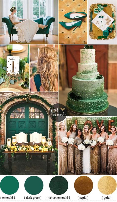 Emerald and Gold Wedding Colour for Vintage Wedding Theme | Gold ...