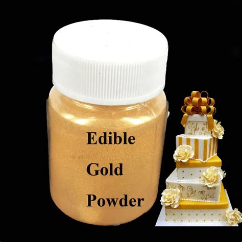 15g Edible Food coloring Gold Powder Coating for decorate Chocolate and cake , Arts food ...