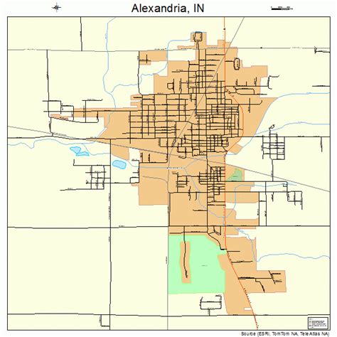 Alexandria Indiana Street Map 1800910