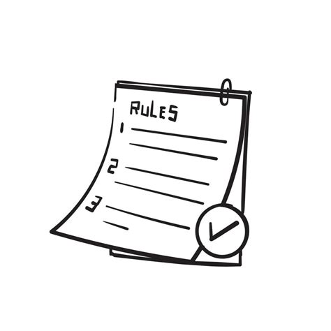 hand drawn Rules vector illustration. regulations checklist concept ...