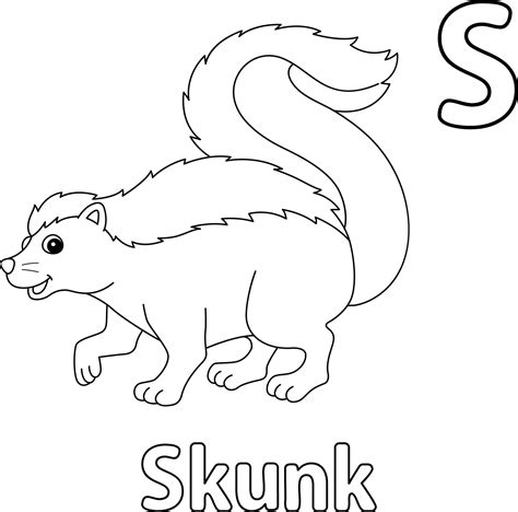 Skunk Animal Alphabet ABC Isolated Coloring Page S 15529223 Vector Art at Vecteezy