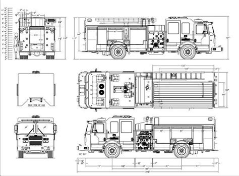 Fire Truck Line Drawing at PaintingValley.com | Explore collection of ...