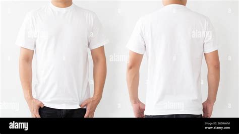 White T-Shirt front and back, Mockup template for design print Stock ...