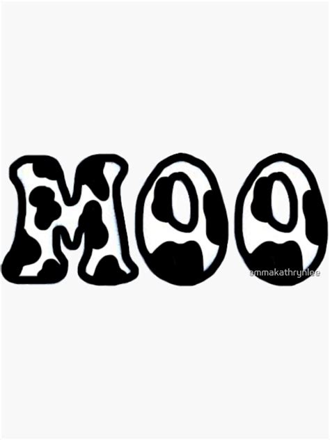 "cow print ‘moo’" Sticker for Sale by emmakathrynlee | Redbubble