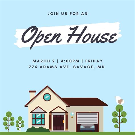 Free printable, customizable open house invitation templates | Canva