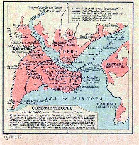 Map of Constantinople 1451-1481