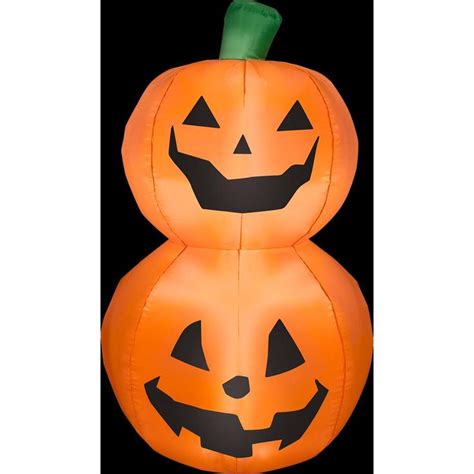 3.5 ft. Tall Halloween Inflatable Pumpkin Duo Stack 58231X - The Home ...