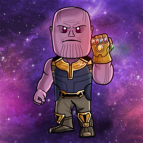 My cartoon drawing of Thanos : r/marvelstudios