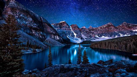 Fantastic Lake Louise In Alberta Canada Hdr Wallpapers - Moraine Lake ...