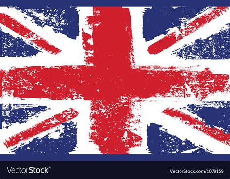 British flag grunge white Royalty Free Vector Image