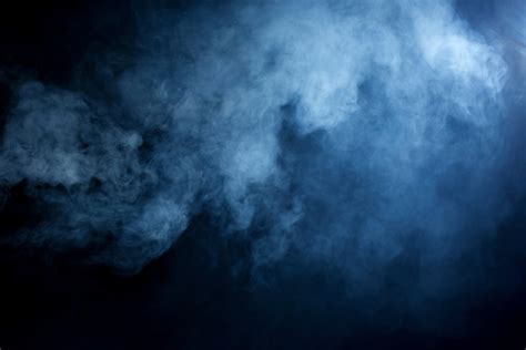 Hazy Blue Smoke On Black Background Stock Photo - Download Image Now ...