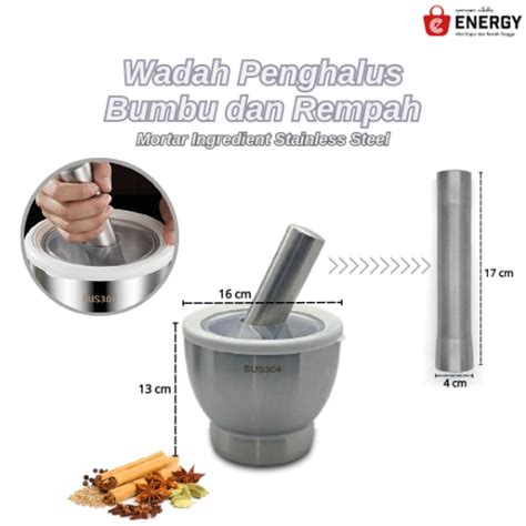 LUMPANG + ALU STAINLESS 16 CM - Energy Bali