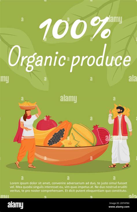 Organic produce poster flat vector template Stock Vector Image & Art - Alamy