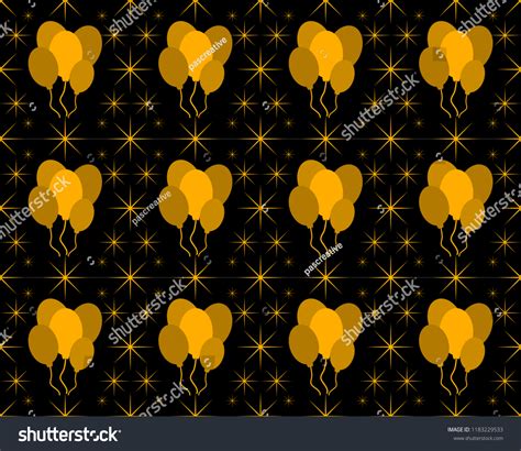 Happy Birthday Seamless Black Background Balloons Stock Vector (Royalty ...