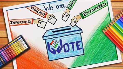 National Voters Day Drawing | मतदाता जागरूकता ड्राइंग | Voters Awareness Drawing | Democracy Day ...