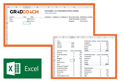 Literature Review Catalog (Excel Template) - Grad Coach