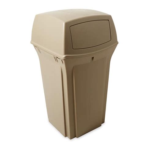 Shop Rubbermaid Commercial Products Ranger 35-Gallon Beige Outdoor Garbage Can Lid(S) Included ...