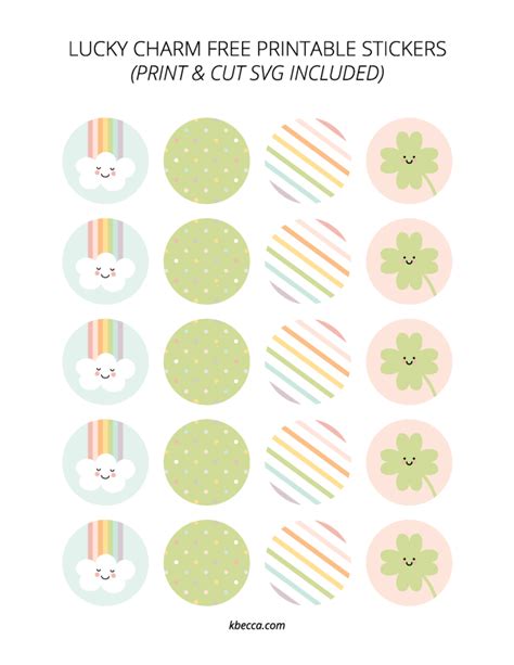 Free Printable Lucky Charm Print & Cut Stickers