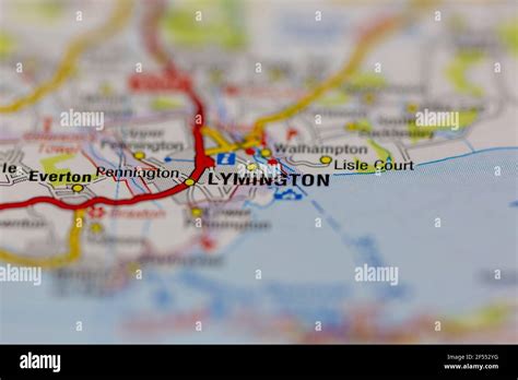 Lymington Shown on a Geography map or road map Stock Photo - Alamy