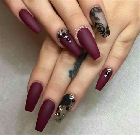 Pin on Cute Nails | Maroon nail designs, Maroon nails, Pretty nails