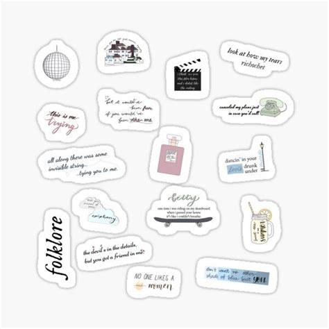 Taylor Swifts Folklore Stickers for Sale | Taylor swift tattoo, Taylor swift lyrics, Taylor ...