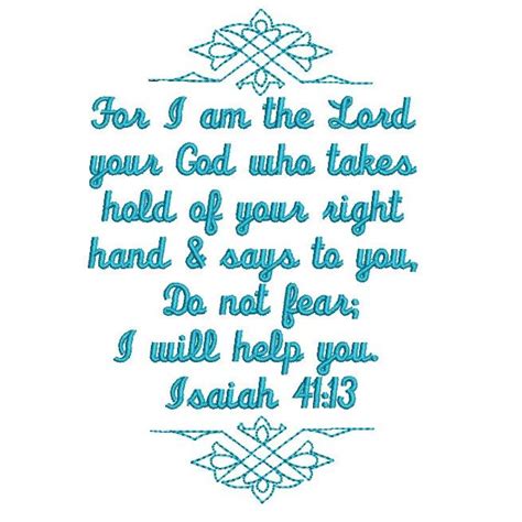 Isaiah 41:13 free Bible verse embroidery design | Religious Embroidery ...