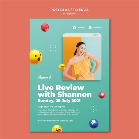 Free PSD | Live review poster template